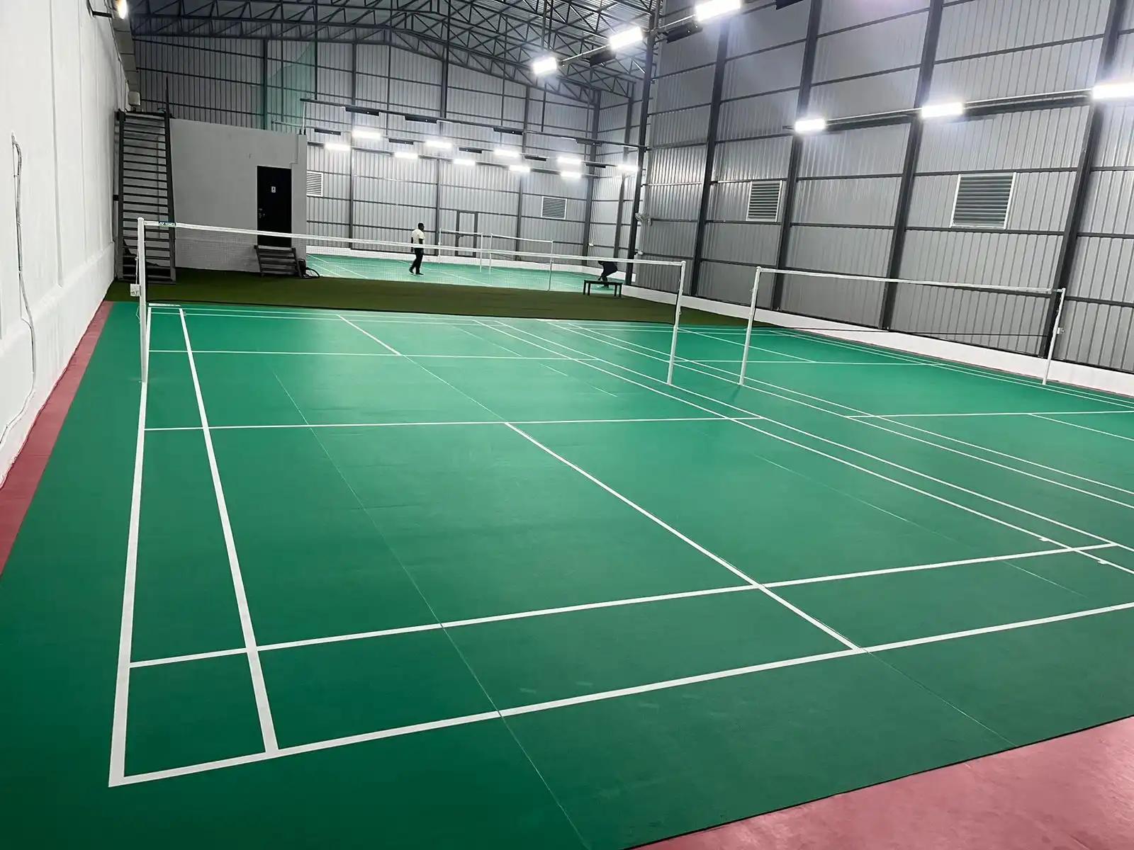 Badminton court and equipment